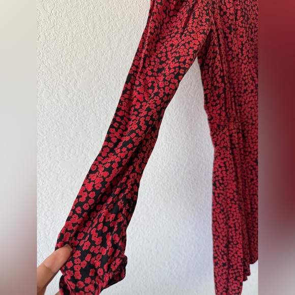 Free People Red Floral Top - Picture 4 of 6